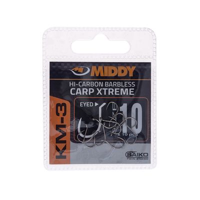 700 крючки MIDDY KM-3 Carp Xtreme Eyed Hooks 10s (10pc pkt)
