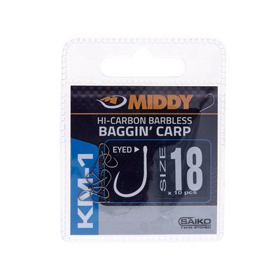 692 крючки MIDDY KM-1 Baggin' Carp Eyed Hooks 18s (10pc pkt)