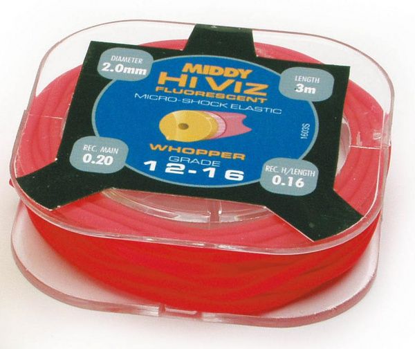 1603 штекерная резина MIDDY Hi-Viz Shock Core 12-16 Hollow Red/Pink Ф-2,0мм /  3,0мт