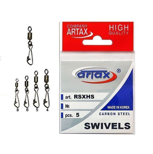 RSXHS-4 ROLLING SWIVEL W/HOOK SNAP, BLACK   size - 4